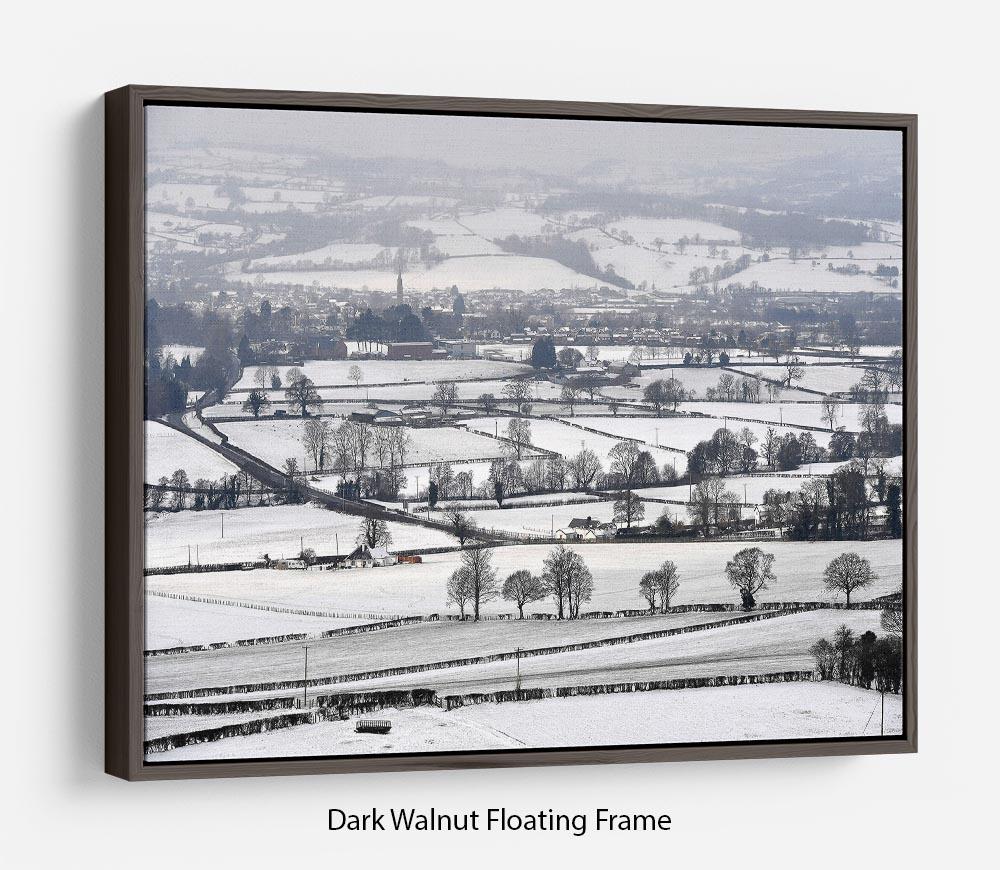Snowy fields of Wales Floating Frame Canvas - Canvas Art Rocks - 5