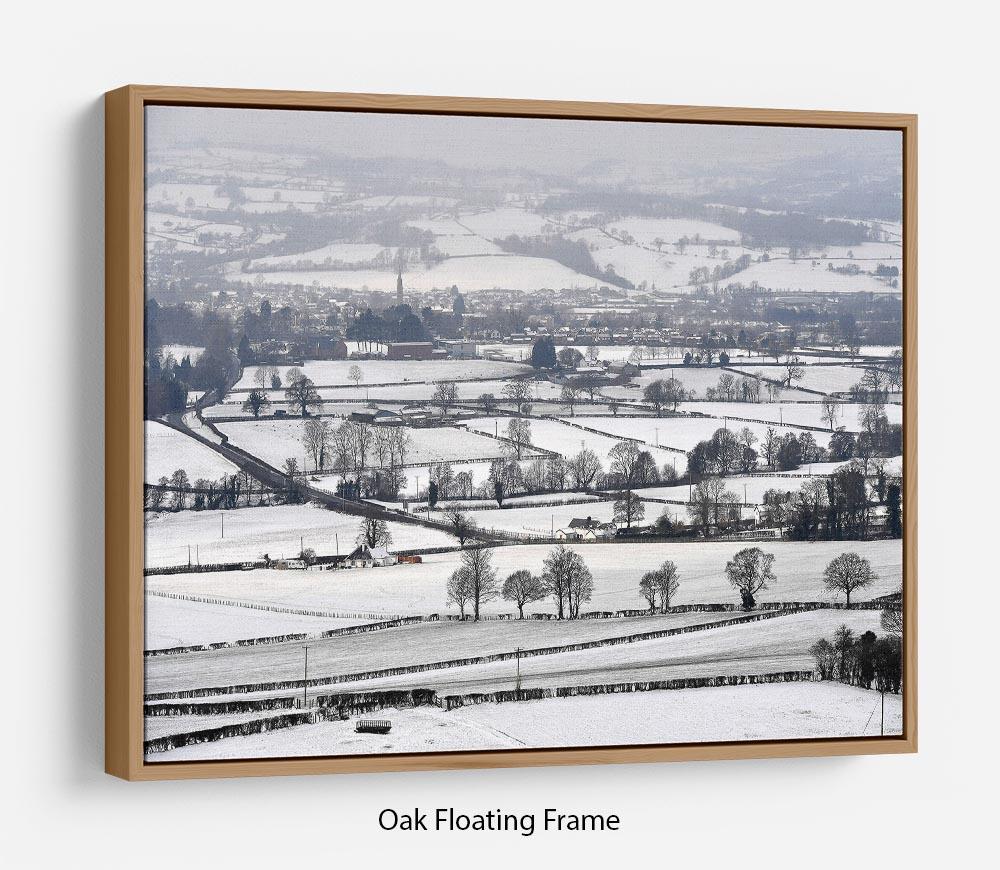 Snowy fields of Wales Floating Frame Canvas - Canvas Art Rocks - 9