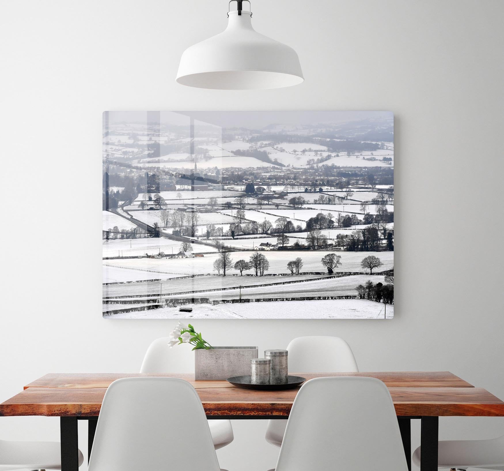 Snowy fields of Wales HD Metal Print - Canvas Art Rocks - 2