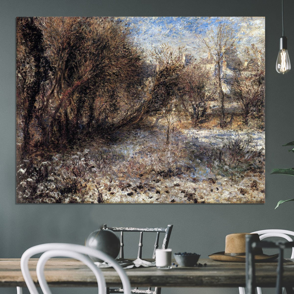 Snowy landscape by Renoir Canvas Print or Poster