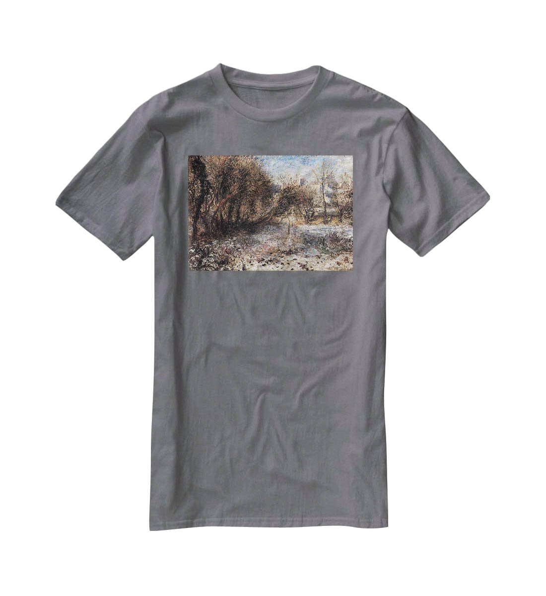 Snowy landscape by Renoir T-Shirt - Canvas Art Rocks - 3