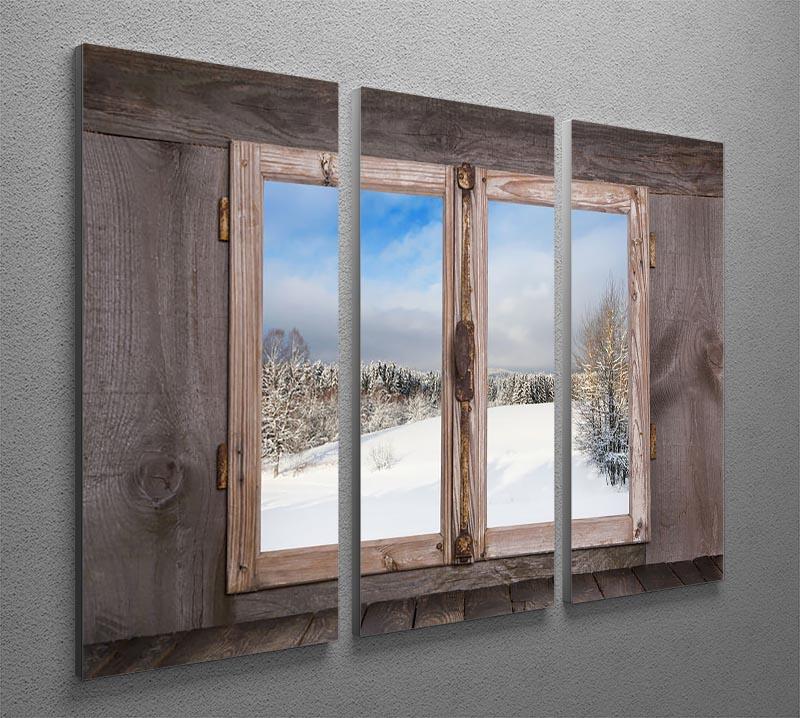 Snowy winter landscape in january 3 Split Panel Canvas Print - Canvas Art Rocks - 2
