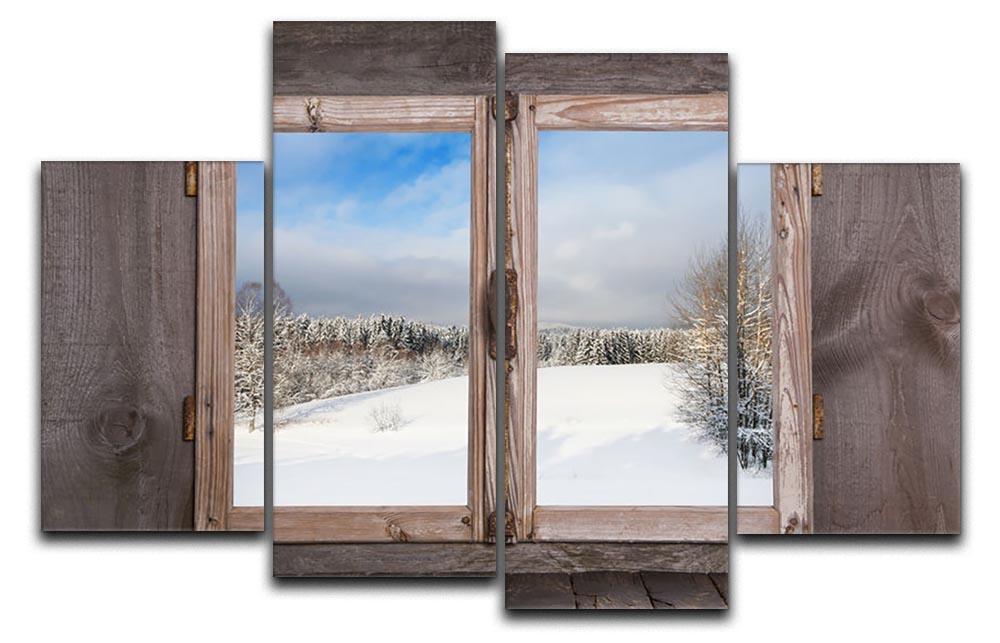 Snowy winter landscape in january 4 Split Panel Canvas - Canvas Art Rocks - 1
