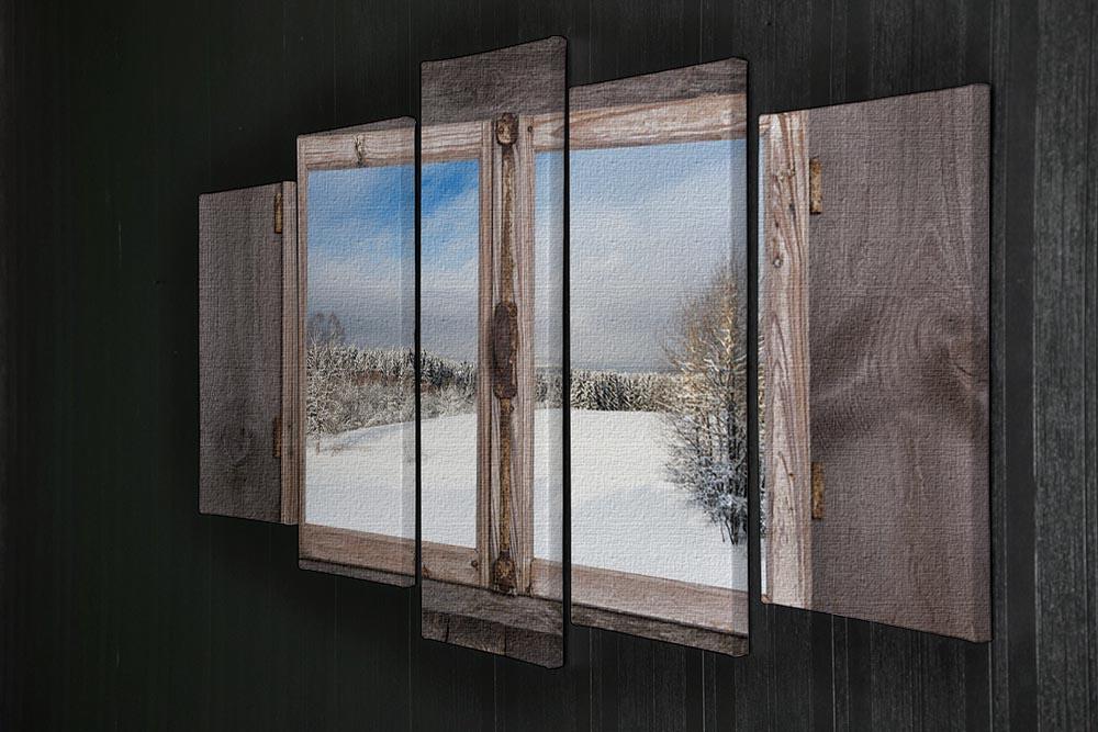 Snowy winter landscape in january 5 Split Panel Canvas - Canvas Art Rocks - 2