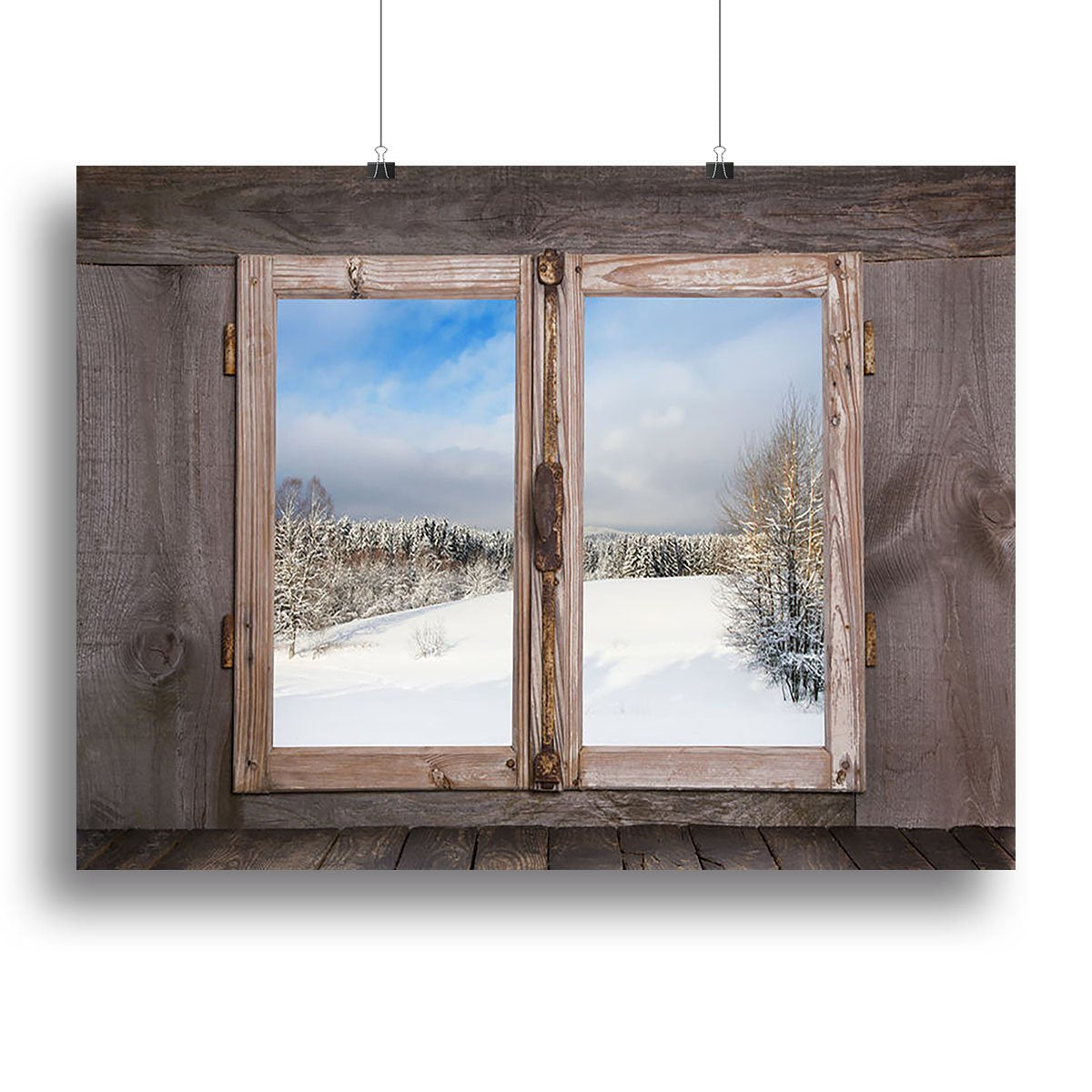 Snowy winter landscape in january Canvas Print or Poster