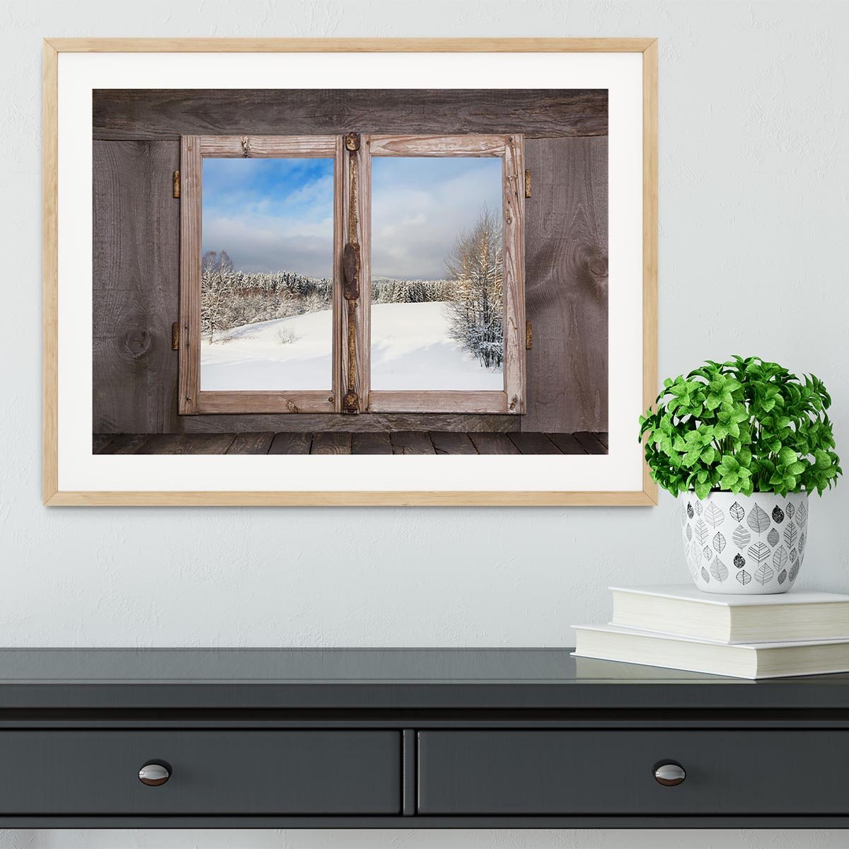 Snowy winter landscape in january Framed Print - Canvas Art Rocks - 3