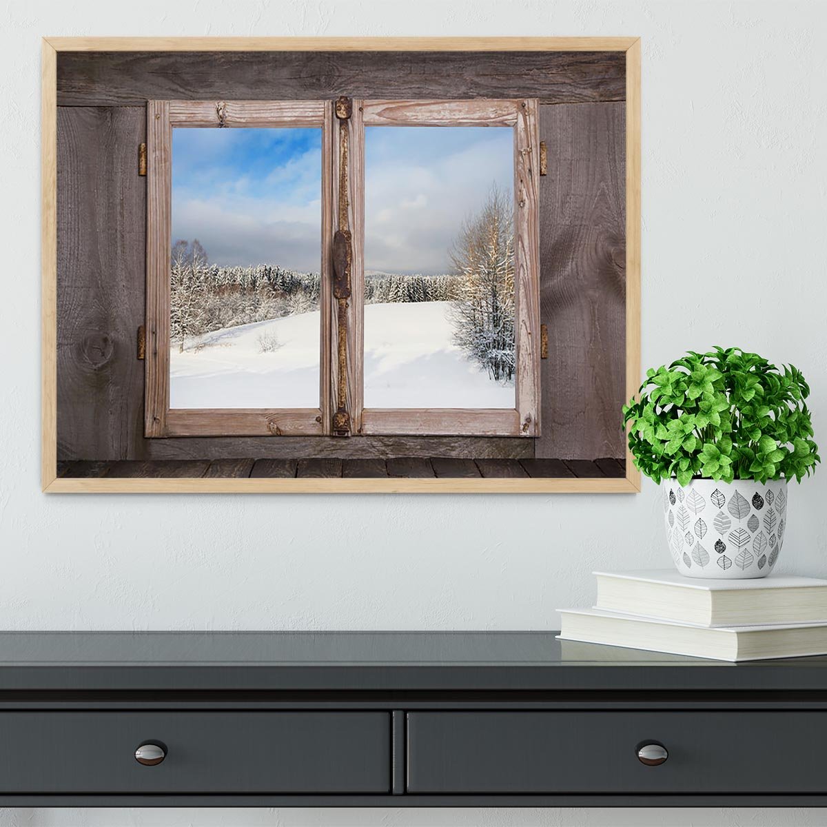 Snowy winter landscape in january Framed Print - Canvas Art Rocks - 4