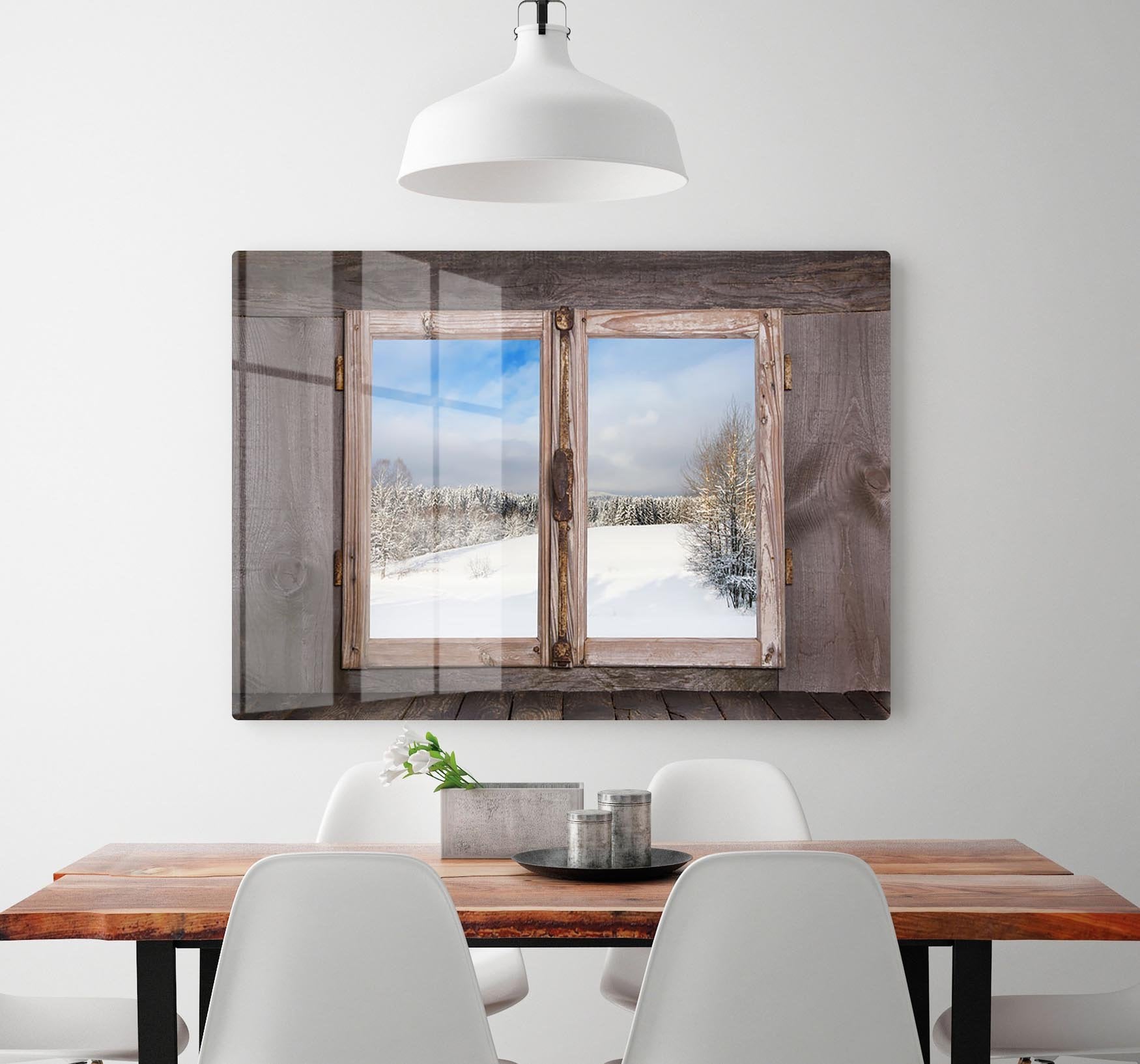 Snowy winter landscape in january HD Metal Print - Canvas Art Rocks - 2