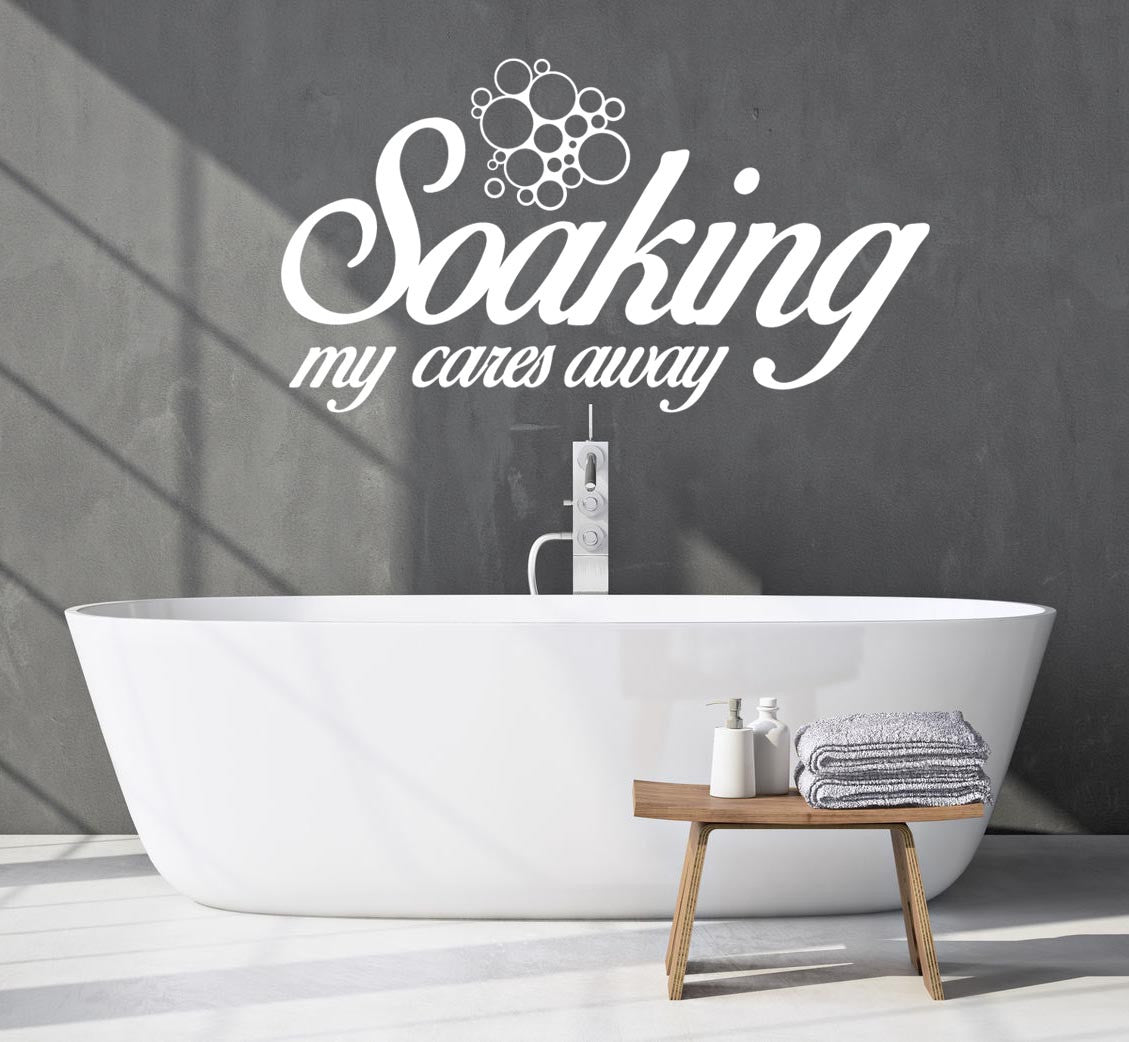 Soaking My Cares Away Wall Sticker - Canvas Art Rocks - 1