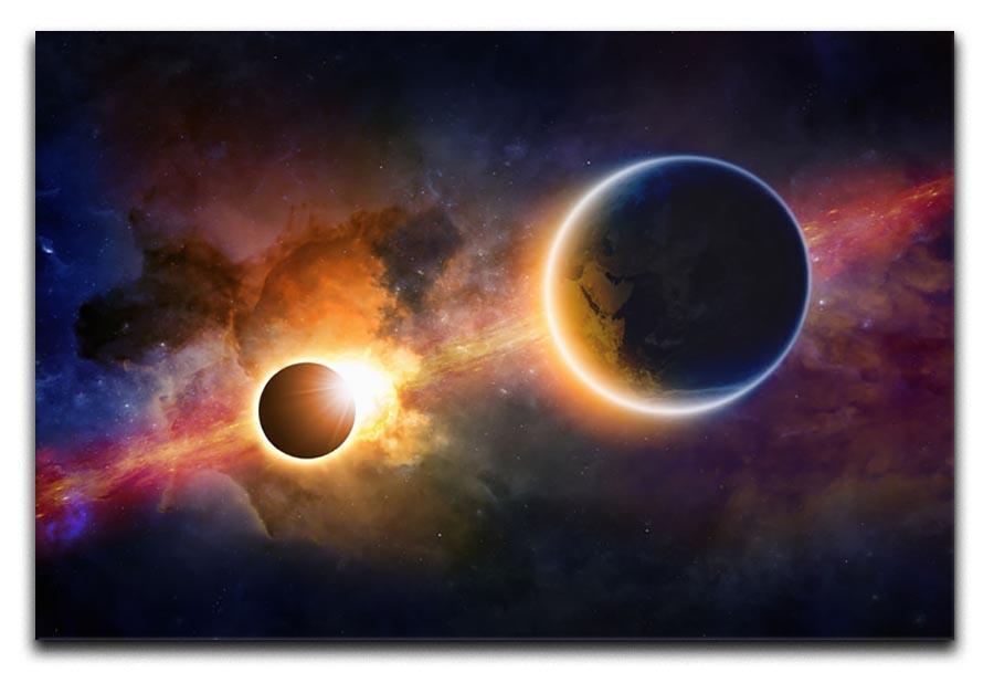 Solar Eclipse Nebula and Stars Canvas Print or Poster  - Canvas Art Rocks - 1