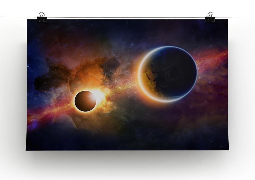 Solar Eclipse Nebula and Stars Canvas Print or Poster - Canvas Art Rocks - 2
