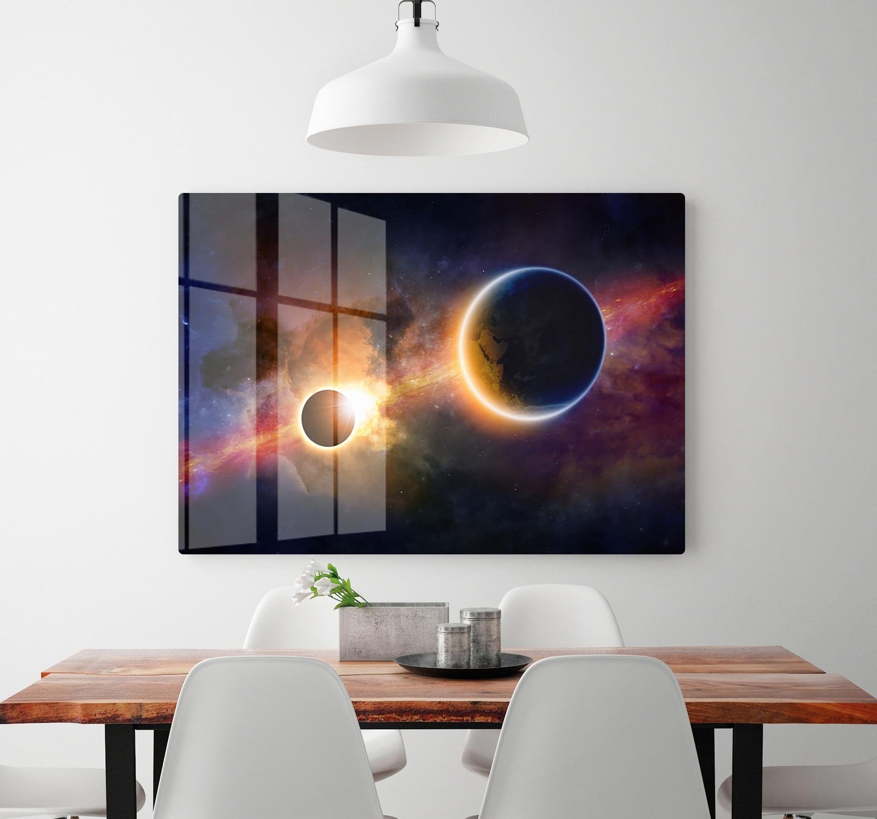 Solar Eclipse Nebula and Stars HD Metal Print