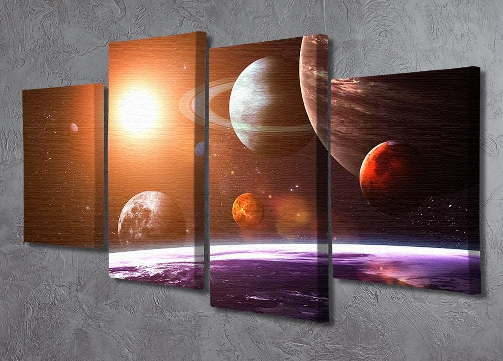 Solar system and space objects 4 Split Panel Canvas - Canvas Art Rocks - 2