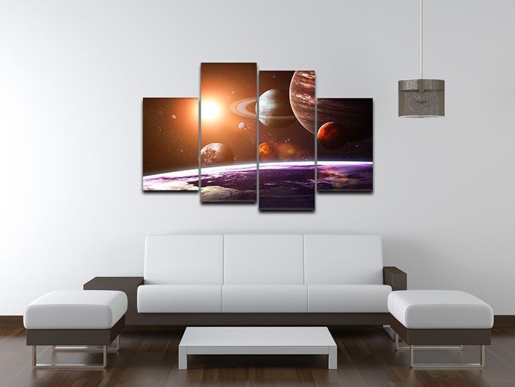 Solar system and space objects 4 Split Panel Canvas - Canvas Art Rocks - 3