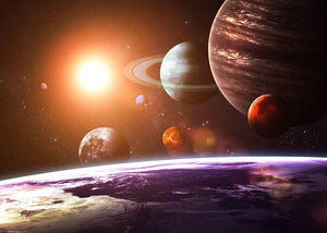 Solar system and space objects Wall Mural Wallpaper - Canvas Art Rocks - 1