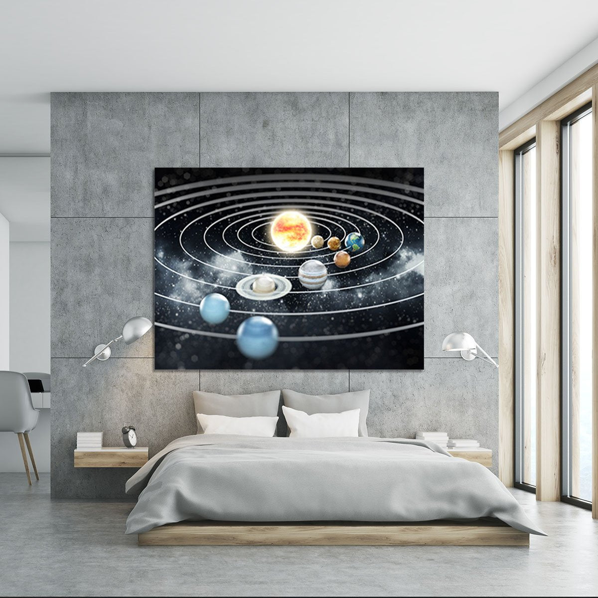 Solar system with eight planets Canvas Print or Poster