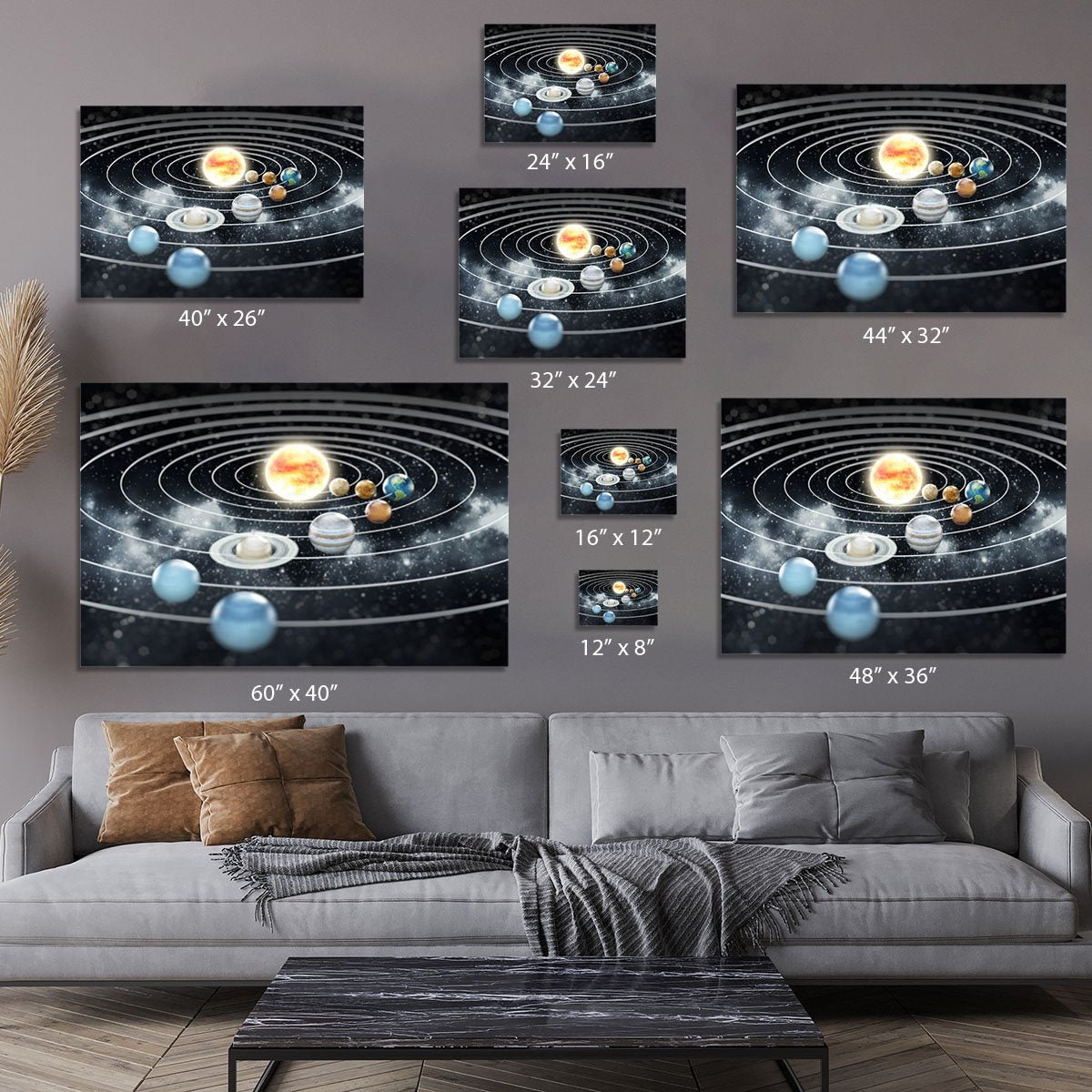 Solar system with eight planets Canvas Print or Poster