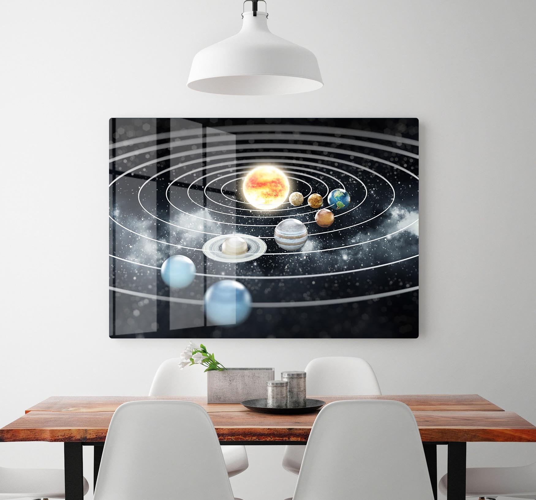 Solar system with eight planets HD Metal Print