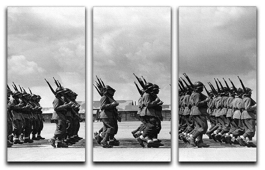 Soldiers marching in formation 3 Split Panel Canvas Print - Canvas Art Rocks - 1