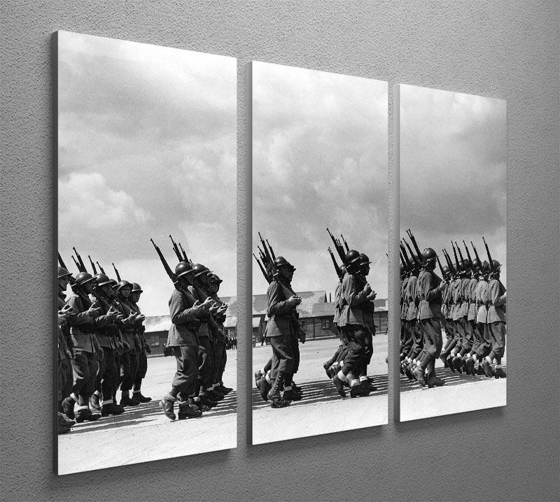 Soldiers marching in formation 3 Split Panel Canvas Print - Canvas Art Rocks - 2