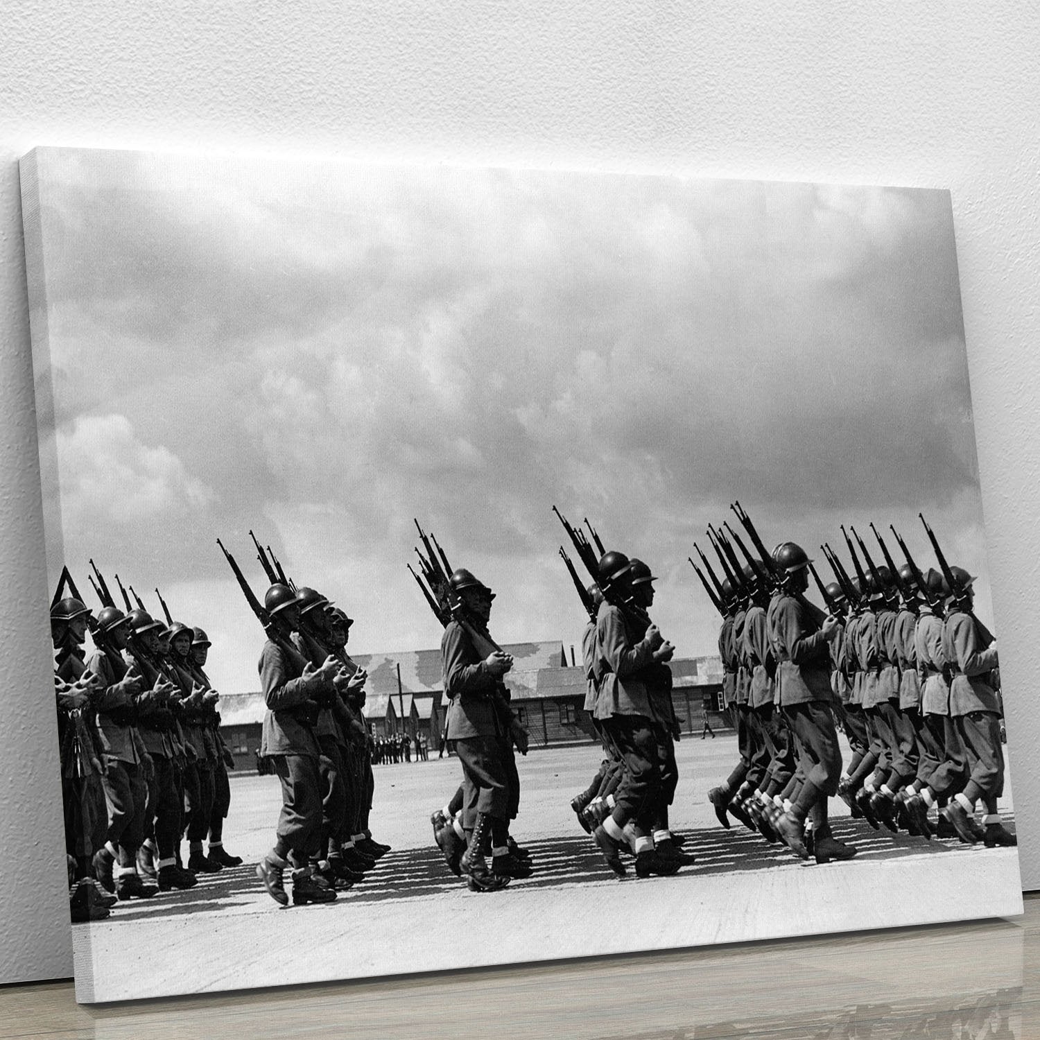 Soldiers marching in formation Canvas Print or Poster