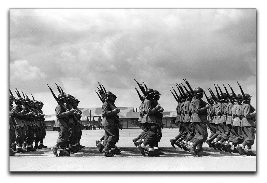 Soldiers marching in formation Canvas Print or Poster  - Canvas Art Rocks - 1