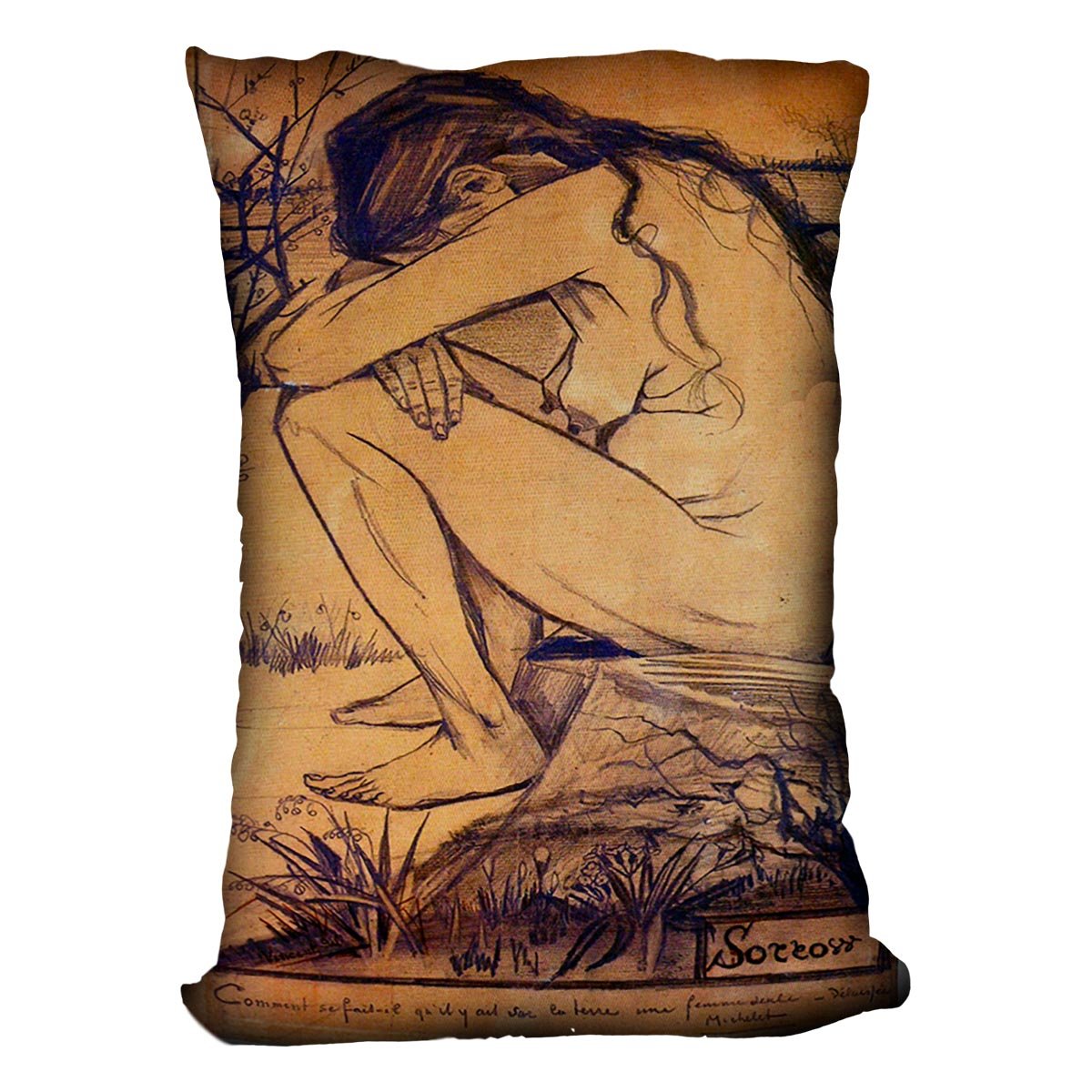 Sorrow by Van Gogh Throw Pillow