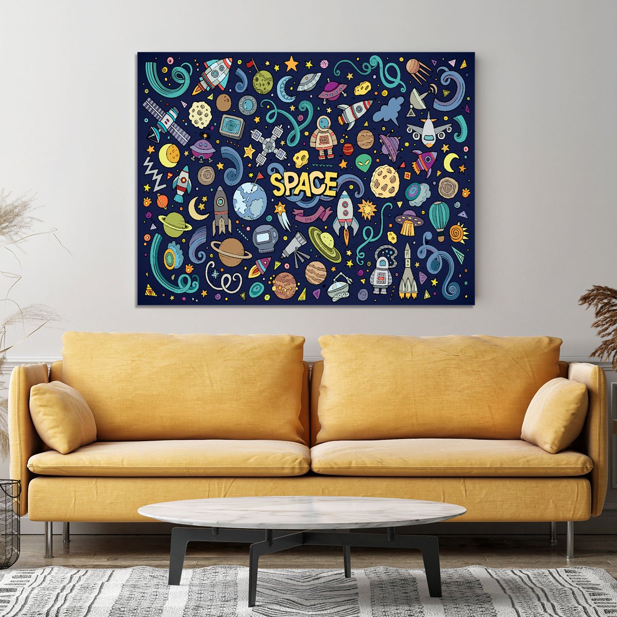 Space Doodles Canvas Print or Poster