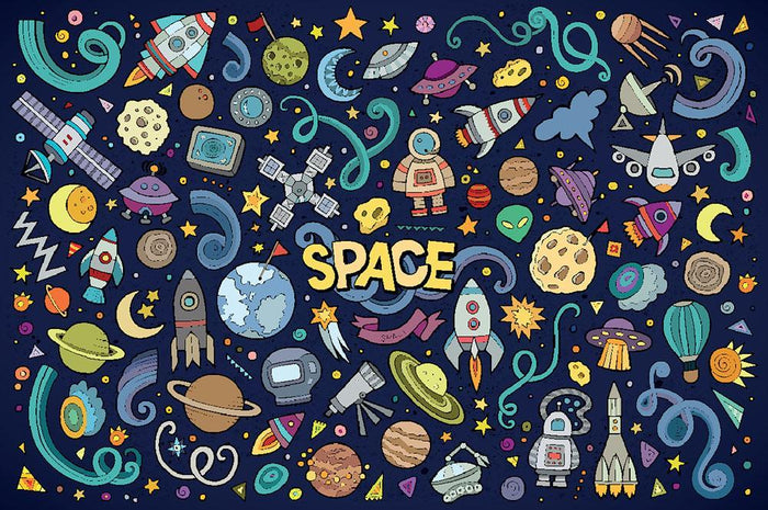Space Doodles Wall Mural Wallpaper