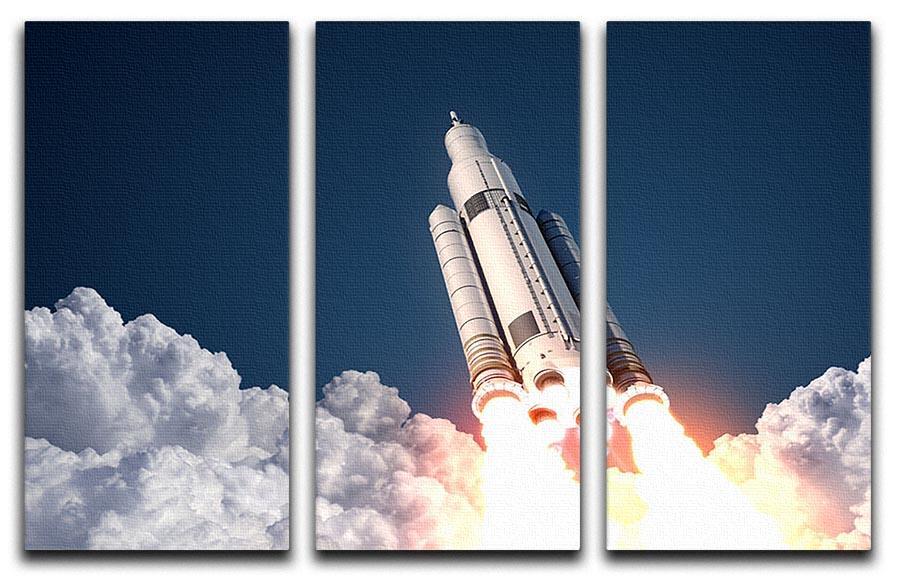 Space Launch System Takes Off 3 Split Panel Canvas Print - Canvas Art Rocks - 1