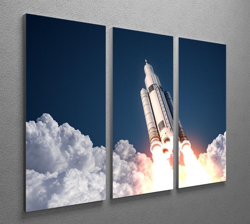 Space Launch System Takes Off 3 Split Panel Canvas Print - Canvas Art Rocks - 2