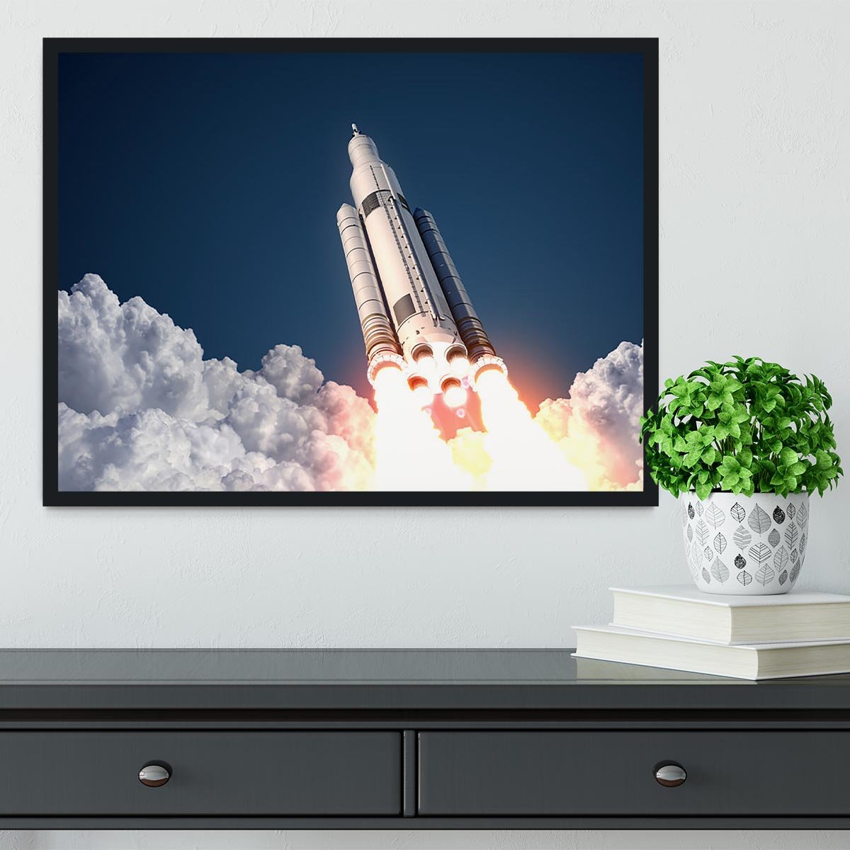 Space Launch System Takes Off Framed Print - Canvas Art Rocks - 2