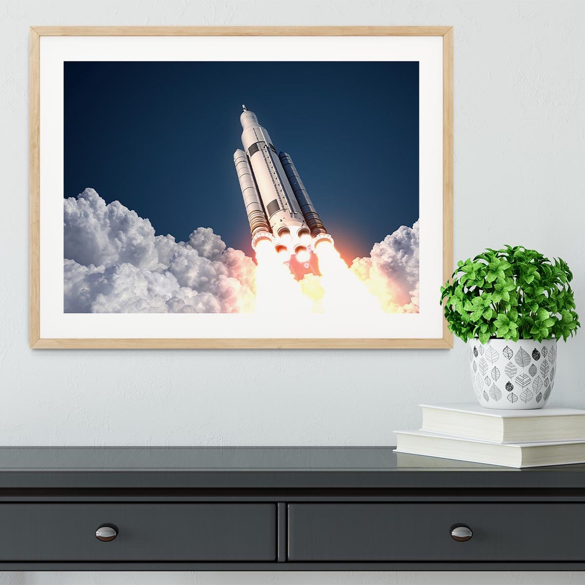 Space Launch System Takes Off Framed Print - Canvas Art Rocks - 3