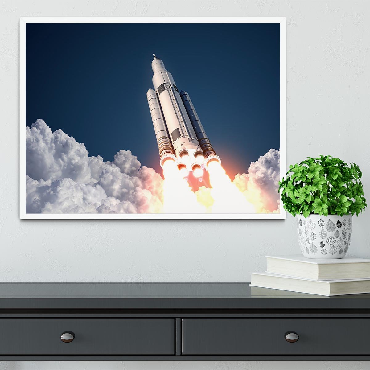 Space Launch System Takes Off Framed Print - Canvas Art Rocks -6