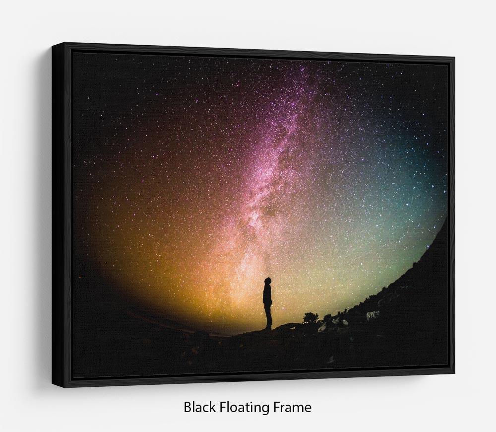 Space Man At Night Floating Frame Canvas - Canvas Art Rocks - 1