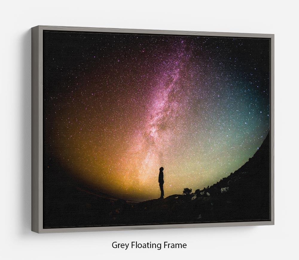 Space Man At Night Floating Frame Canvas - Canvas Art Rocks - 3