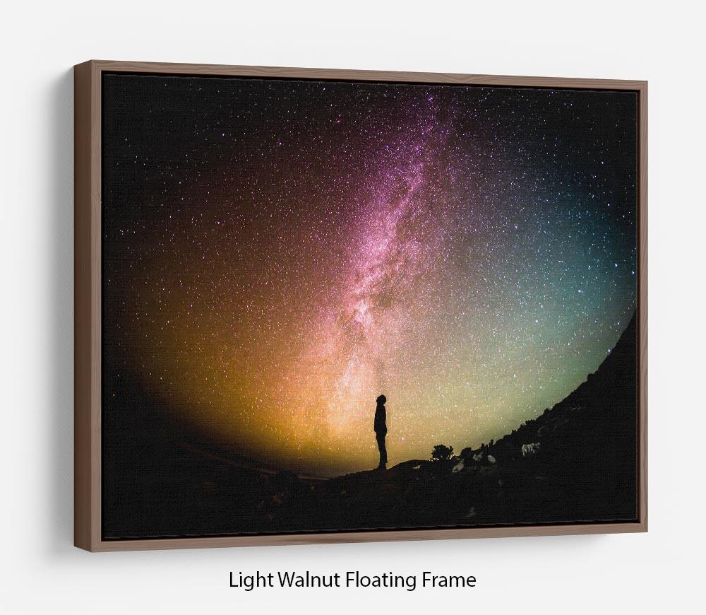 Space Man At Night Floating Frame Canvas - Canvas Art Rocks 7