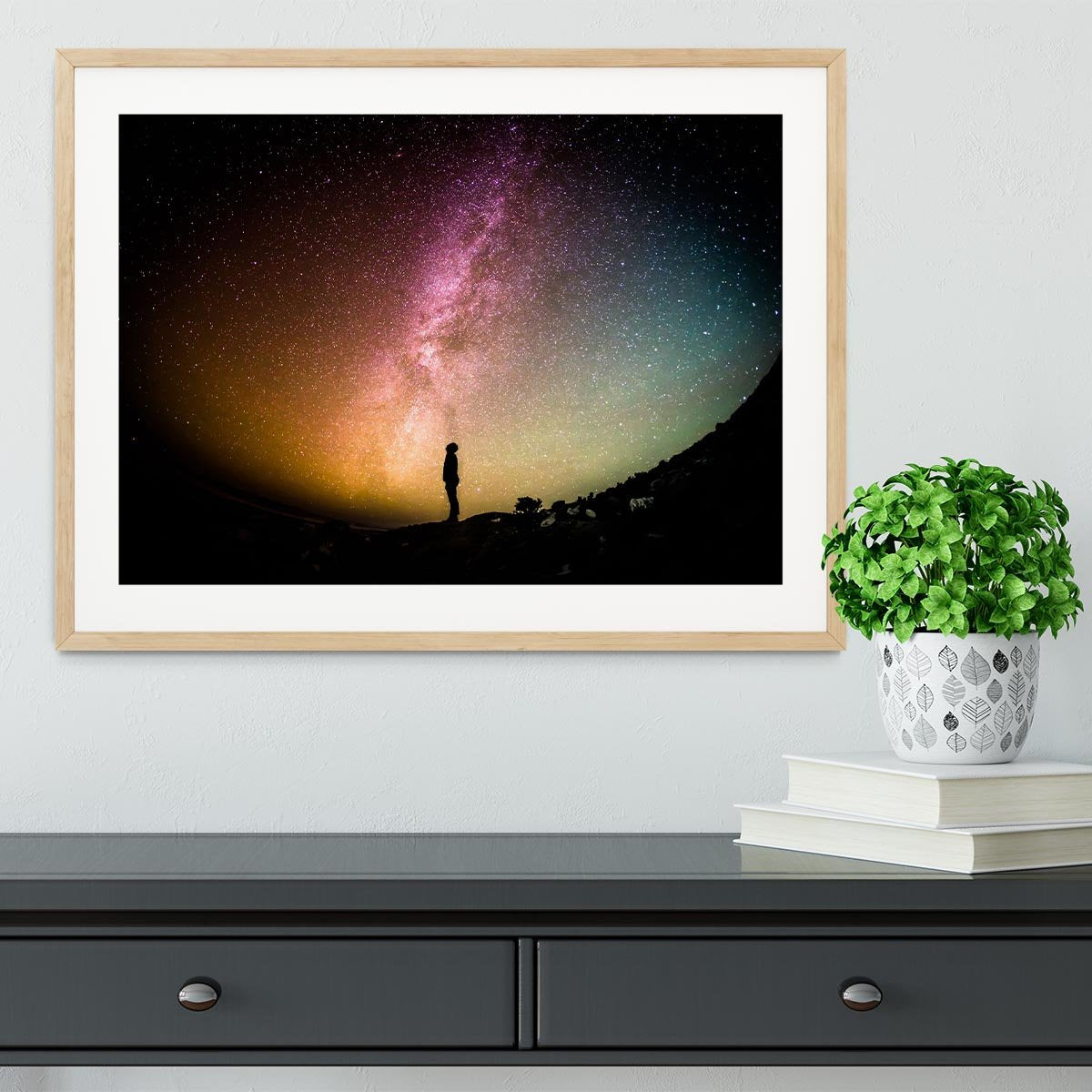 Space Man At Night Framed Print - Canvas Art Rocks - 3
