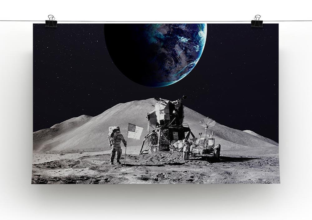 Space Man On The Moon Canvas Print or Poster - Canvas Art Rocks - 2