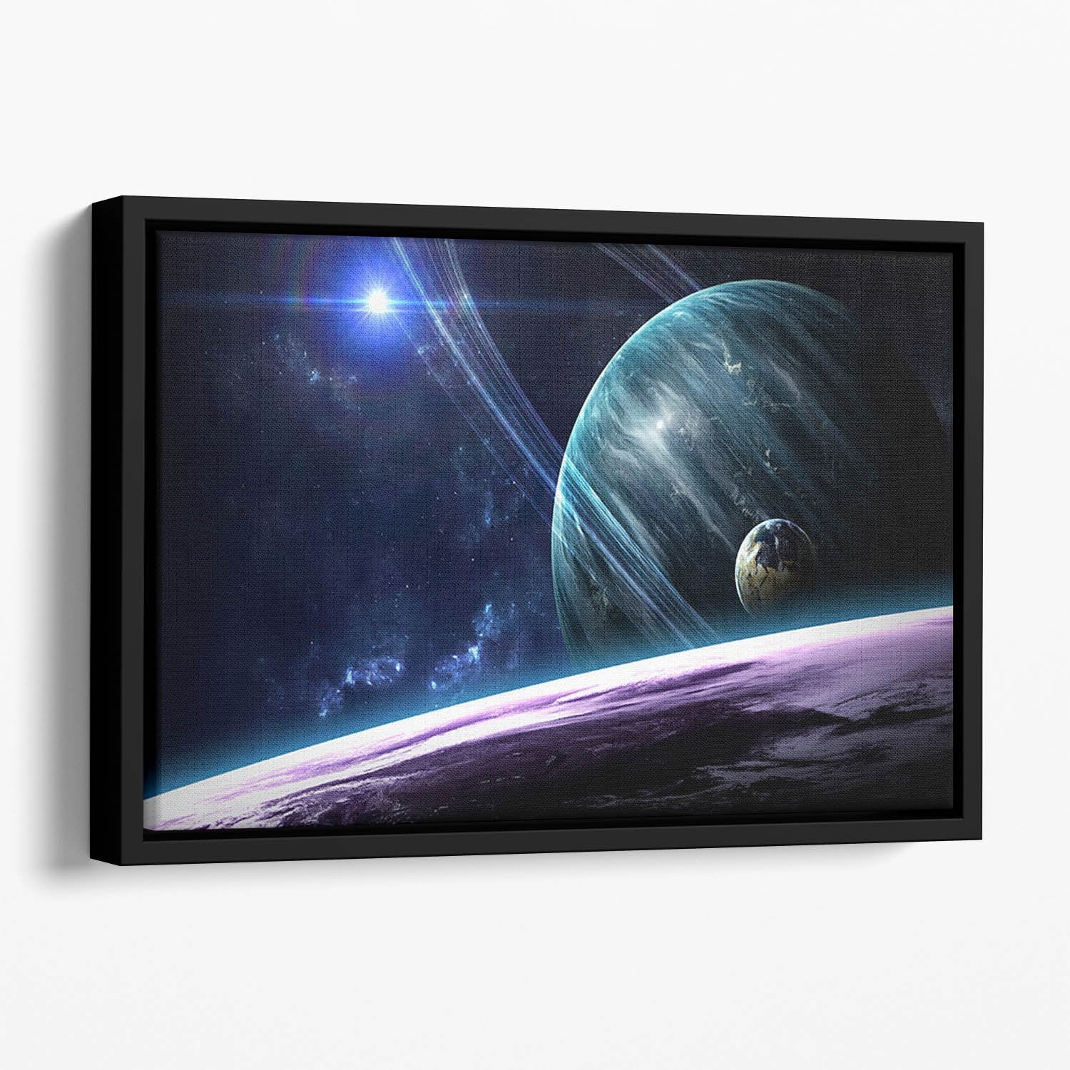 Space Planets Floating Framed Canvas