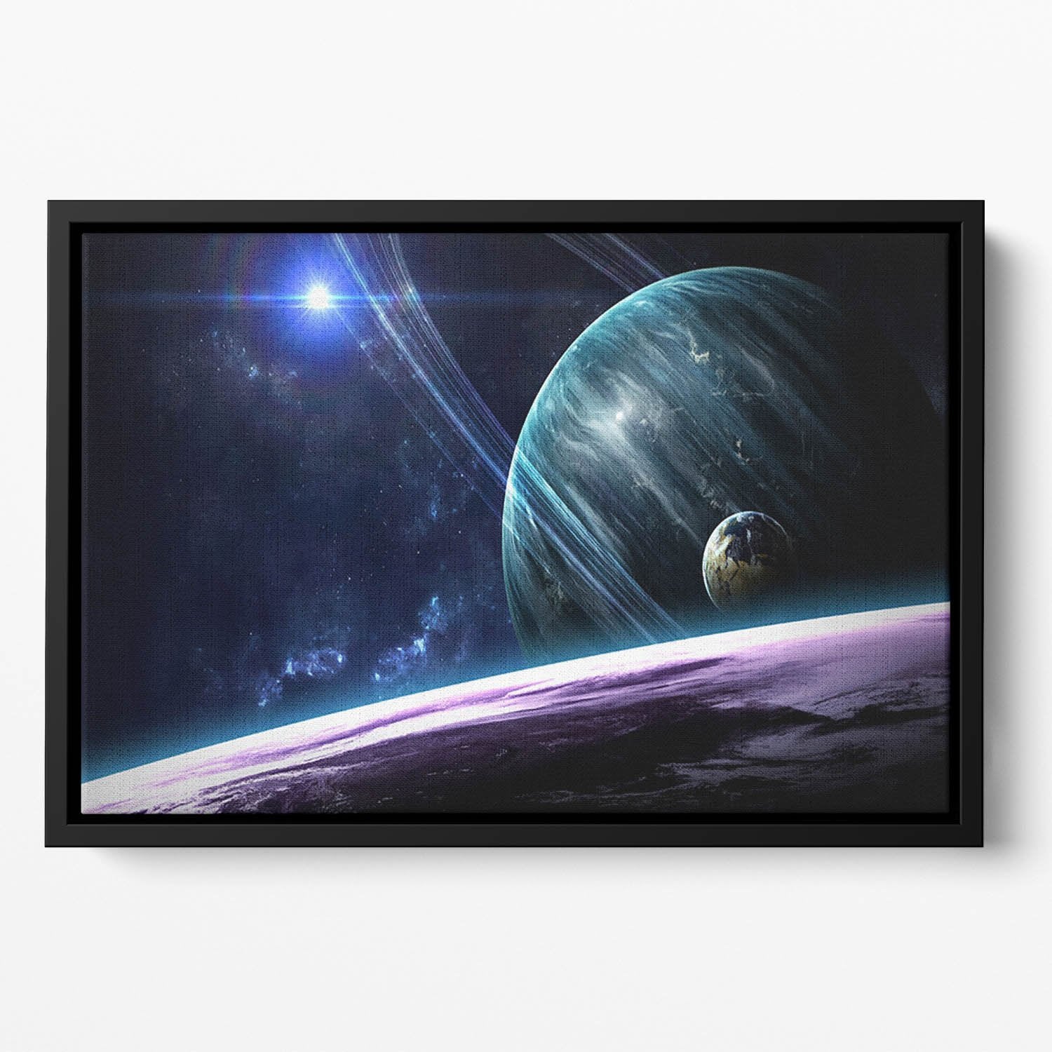 Space Planets Floating Framed Canvas