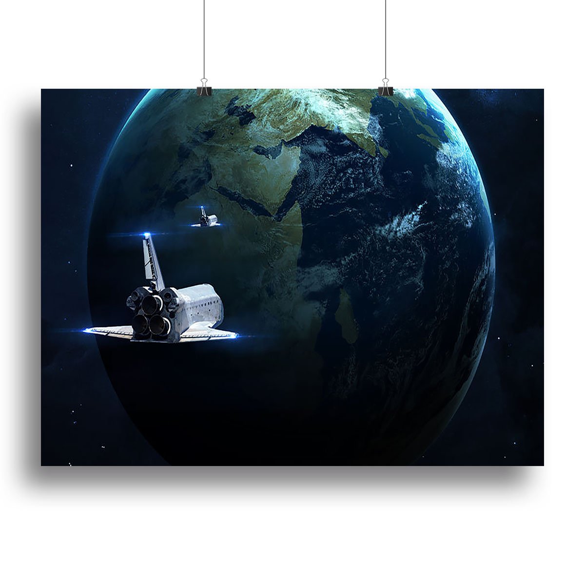 Space Shuttle Flying Back To Earth Canvas Print or Poster