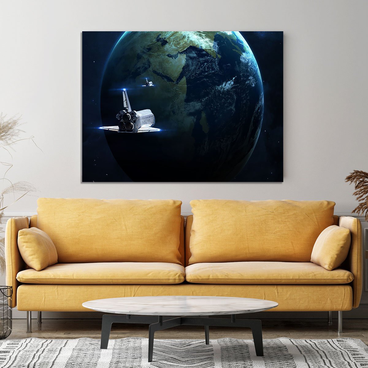 Space Shuttle Flying Back To Earth Canvas Print or Poster