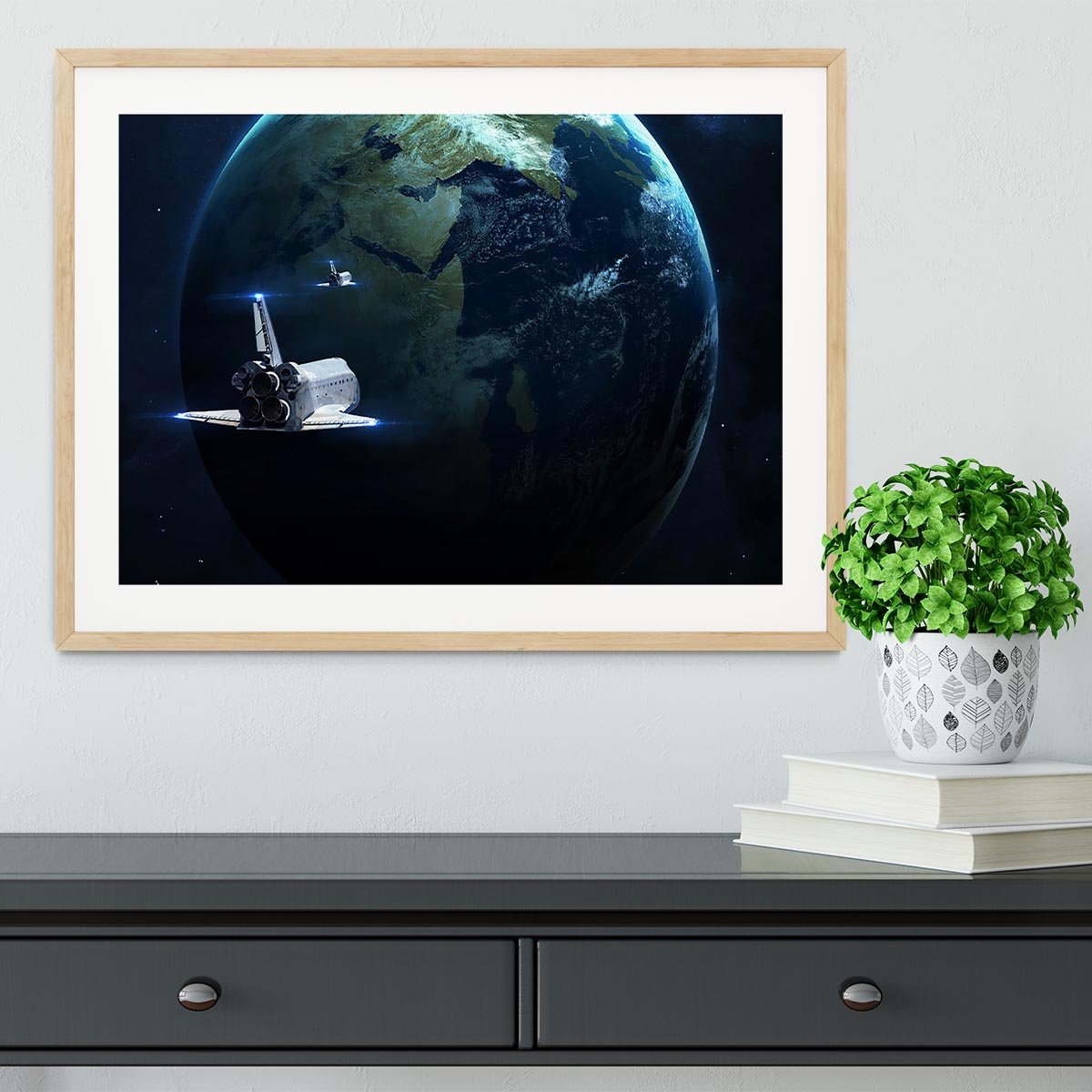 Space Shuttle Flying Back To Earth Framed Print - Canvas Art Rocks - 3