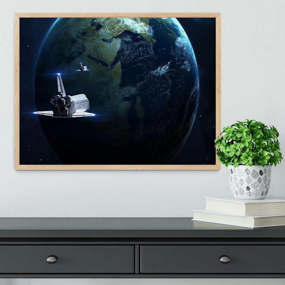 Space Shuttle Flying Back To Earth Framed Print - Canvas Art Rocks - 4
