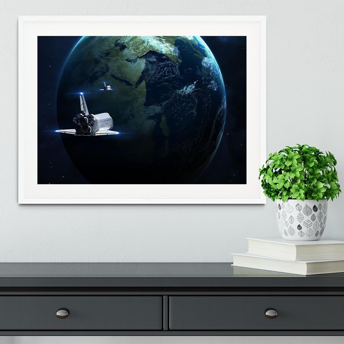 Space Shuttle Flying Back To Earth Framed Print - Canvas Art Rocks - 5
