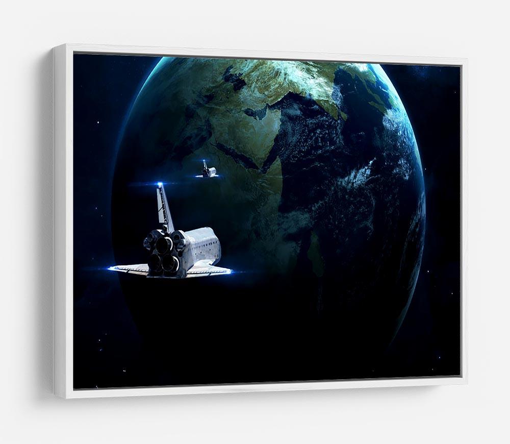 Space Shuttle Flying Back To Earth HD Metal Print