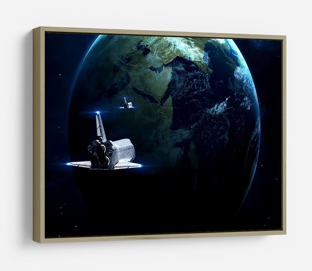 Space Shuttle Flying Back To Earth HD Metal Print