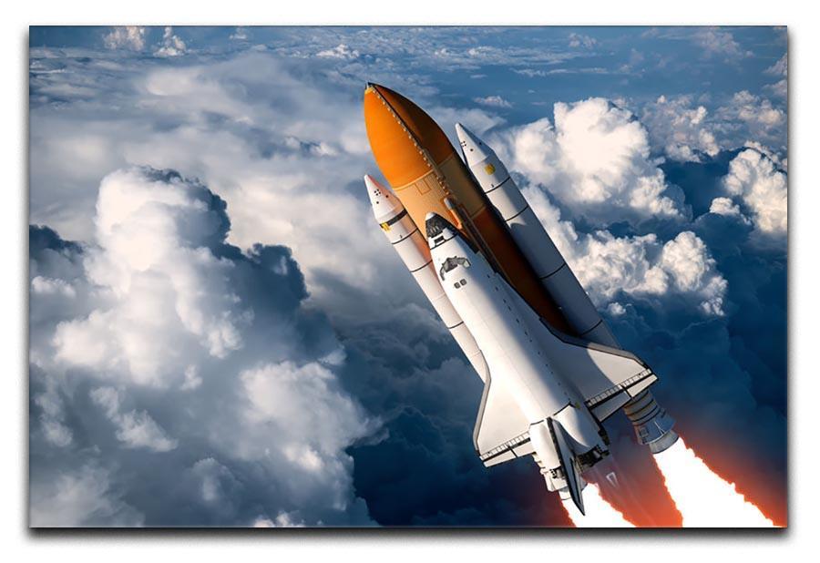 Space Shuttle Launch In The Clouds Canvas Print or Poster  - Canvas Art Rocks - 1