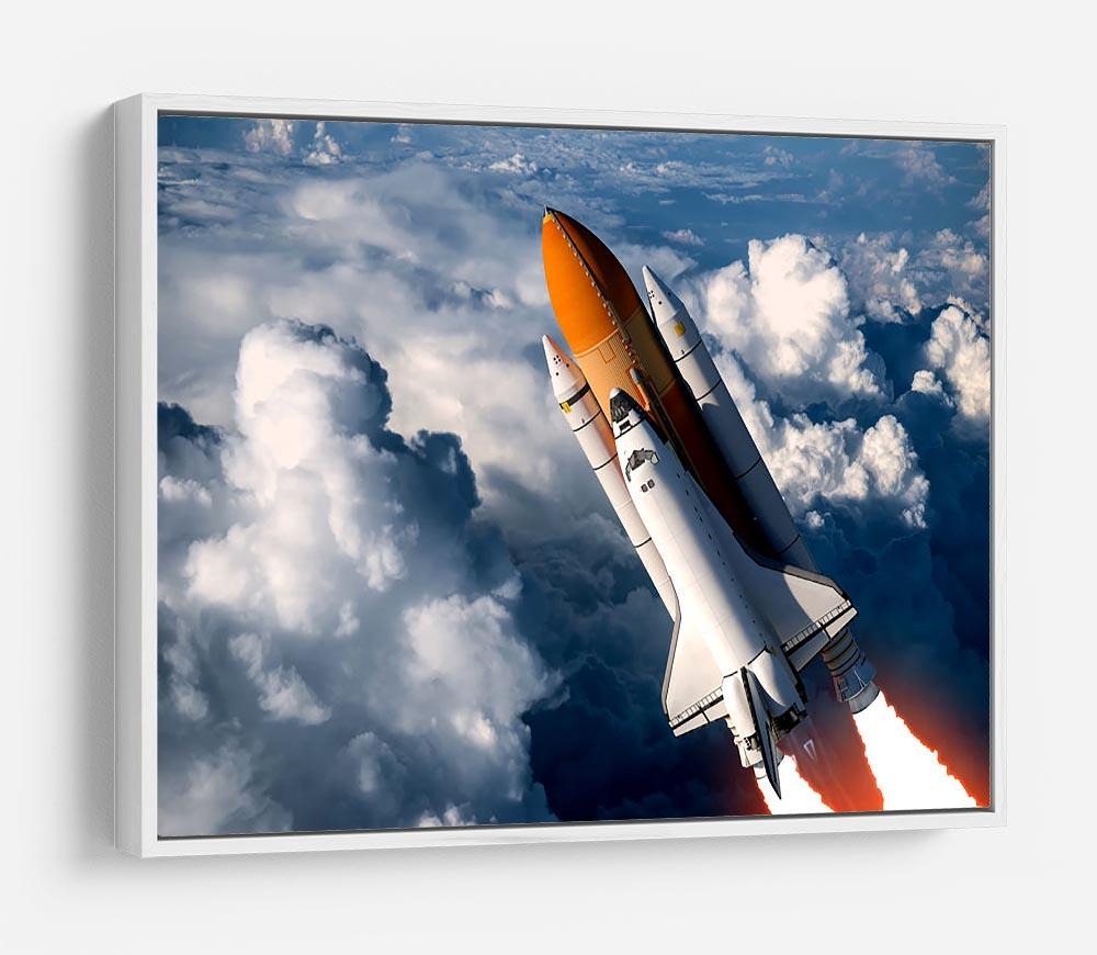 Space Shuttle Launch In The Clouds HD Metal Print